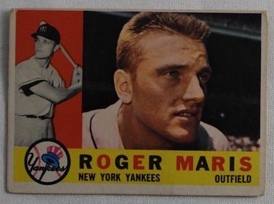 Roger Maris 1960 TOPPS Baseball Card. #377 TOPPS, vg