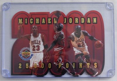 Michael Jordan 25,000 Points Card. 1996 Limited edition number 4739/5000