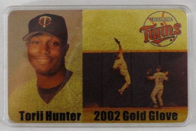 Torii Hunter 2002 Gold Glove Card. Minnesota Twins