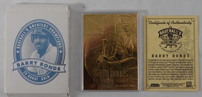2000 Barry Bonds 23 KT Gold Card In Box. Bid Vintage Today