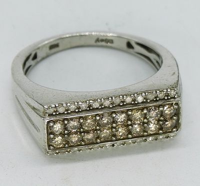 Champagne & White Diamond Ring - Sterling. Sterling ring with white and champagne diamonds 