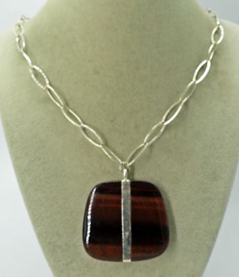Silpada Red Tigers Eye 925 Necklace. Silpada sterling, red tigers eye necklace. 36". (13.5 dwt)