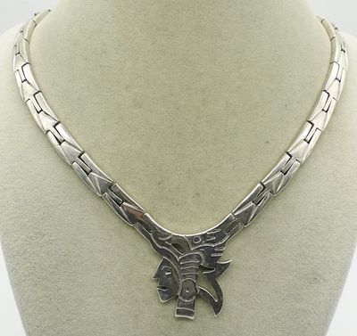 Incredible Taxco Mexico 925 Necklace. Incredible, Heavy, Thick Taxco Sterling Necklace. Marked 