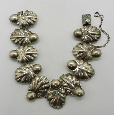 Vintage Taxco 925 Link Bracelet. Vintage Taxco sterling bracelet, 7.5". Marked "TV-42 Mexico 