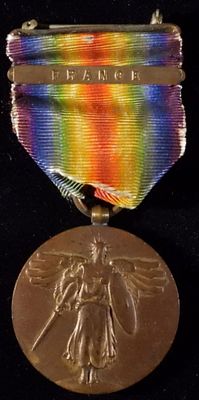 WWI Victory Medal. WWI Allied Victory medal, with France clip