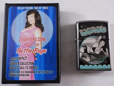 Bettie Page Zippo Lighter Happy Hour! 2013. In its original box, 2013. Sealed