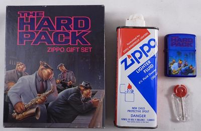 The Hard Pack Zippo Gift Set Camel Unfired. Comes in its original box. Zippo is unfired