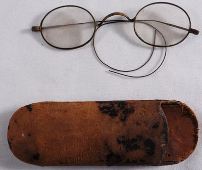 Delicate Wire Rim Glasses & Case. Bid today!