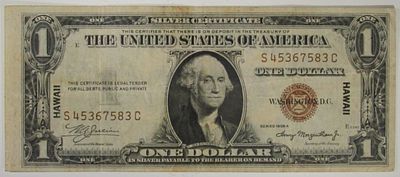1935A $1 Hawaii Silver Cert. Bid live now!