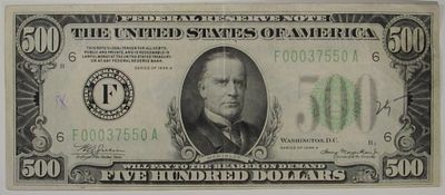 1934A $500 Note. Top rated auction house