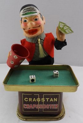 Cragstan Toy Crapshooter Working. 1950s, original dice, great condition, battery tested and 