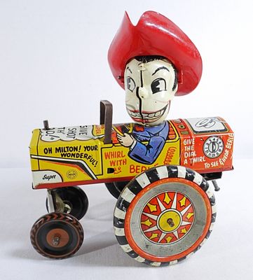 Marx Milton Berle Crazy Car Wind-Up Tin Toy. The tin toy made by Marx from the 1950s does wind 