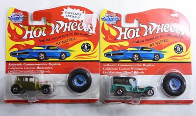 2- 1993 Hot Wheels Red Line Cars NIB. Two 1993 Mattel Hot Wheels, Authentic Commemorative 