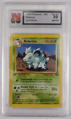 1999 1ST Edition Nidorina #40. Graded by NSA, GEM MT 10