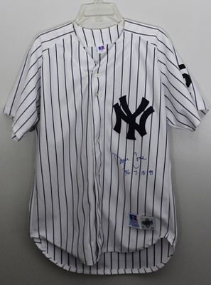 Dave Cone Autograph Yankees Jersey. P.G. 7-18-99 Size 44. #36 on the back. Unverified COA from 