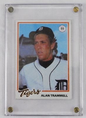 TOPPS Alan Trammell #15. In a screw in plaque. Seems to be in good condition with some bentness 
