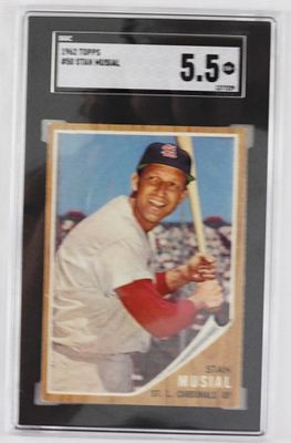 1962 TOPPS #50 Stan Musial SGC Graded Card. SGC 5.5 EX+
