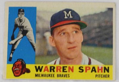 Warren Spahn #445 TOPPS 1960. In G/VG condition. Corners are a little rounded