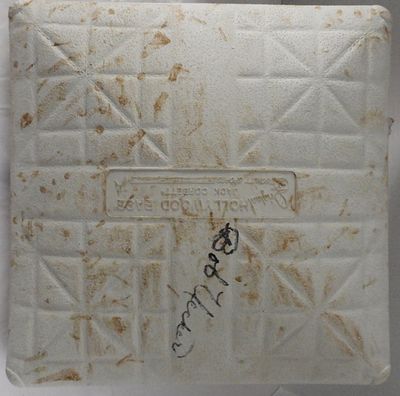 Bob Uecker Signed Base Milwaukee Brewers. This base was autographed by "Mr. Baseball" Bob Uecker 