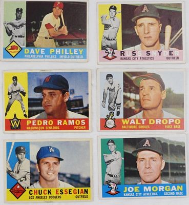 (6) TOPPS Baseball Cards. 1) Joe Morgan #229. 2) Chuck Essegian #166. 3) Russ Snyder #81 4) Dave 
