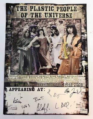 The Plastic People Of The Universe. Autographed 40 year anniversary poster of The Plastic People 
