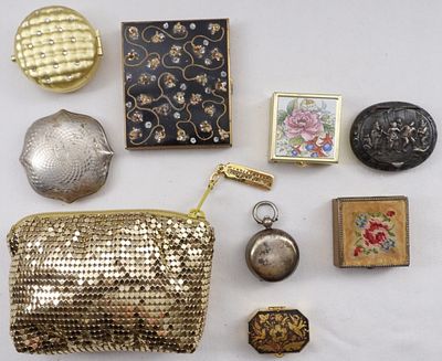 (8) Small Make-Up Boxes & Change Purse. Bid Vintage today!