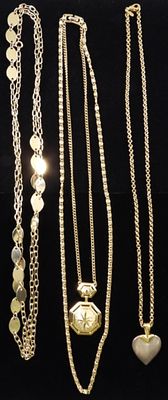 (3) Gold-Toned Necklaces. Beautiful long necklaces