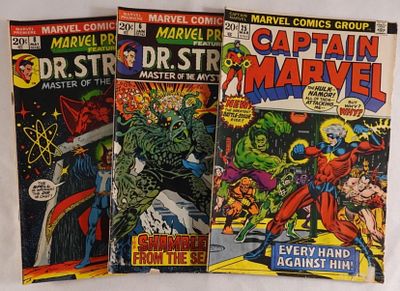 (2) Dr. Strange & (1) Captain Marvel. Captain Marvel is 1972, both Dr. Strange is 1973. All are 