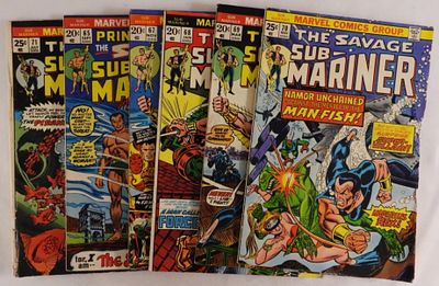 (6) The Savage Sub-Mariner. Issues #65, #67, #68, #69, #70, #71. 1973-1974. Conditions vary