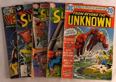 (5) DC Mixed Lot. 1) Superman #213. 2) Superman # 217 (This comic does have a few rips.) 3) 