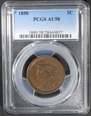 1850 Large Cent, PCGS AU-58. Your #1 stop for all things collectible