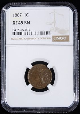 1867 Indian Cent, NGC XF-45 BN. You Number One Auction House