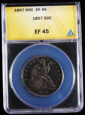 1857 Half Dollar, ANACS EF-45. Bid Vintage