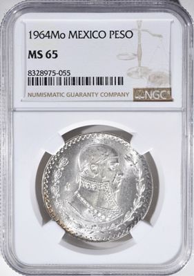 1964 Mo Mexico Peso, NGC MS-65. Your #1 shop for all things collectible