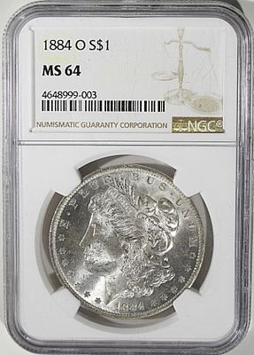 1884-O Morgan Dollar, NGC MS-64. Top rated auction house