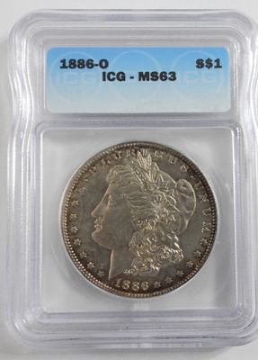 1886-O Morgan Dollar ICG MS63. Key coin