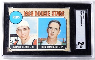 1968 Johnny Bench Number 247. Error "TNE" SGC Graded 2