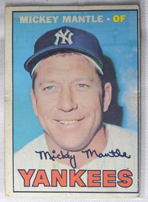Mickey Mantle TOPPS Number 150. (There is an indent in the top of the card.)