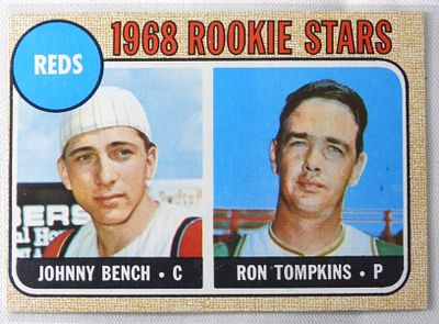 Johnny Bench & Ron Tompkins 1968 Rookie. VG
