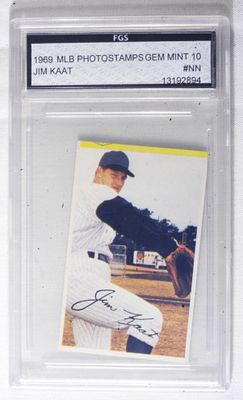 1969 Jim Kaat Photo Stamps. GEM 10