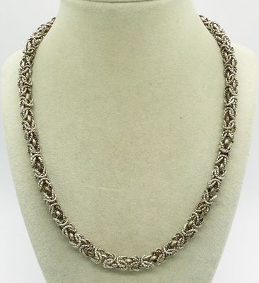 Mexico Sterling Byzantine Necklace. Sterling, Mexico Byzantine Necklace. 18" long. Marked Mexico 