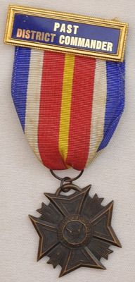 Veterans Of Foreign Wars Medal And Ribbon. Veterans of Foreign Wars Medal and Ribbon, stitching 