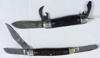 (2) Folding Pocket Knives. 1) Kamp-King Four-Blade. 2) Kutmaster Three-Blade