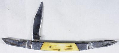 Three-Blade Folding Pocket Knife. Stag handle