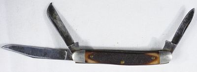 Schrade Old Timer Three-Blade Pocket Knife. Bid today!