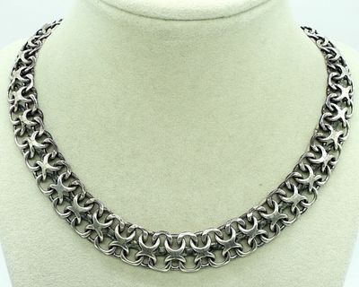 Interesting Vintage 925 Mexico Necklace. Interesting link necklace, Hecho en Mexico. Clasp works 