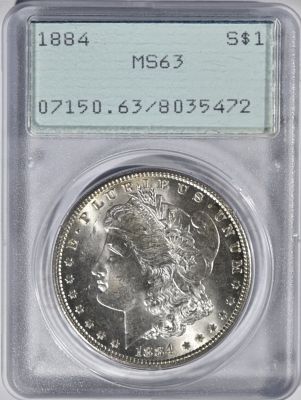 1884 Morgan Dollar, PCGS MS-63. Bid with Vintage Auctions!