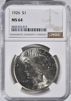 1926 Peace Dollar, NGC MS-64. Bid live now!