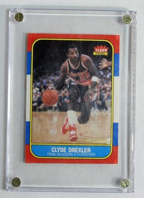 Clyde Drexler Fleer #26. In a case. In good condition