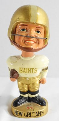 1967 New Orleans Saints Bobblehead. In fair condition, dusty & worn down